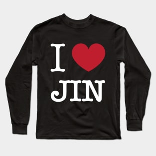 I love BTS jin kim seokjin typography Morcaworks Long Sleeve T-Shirt